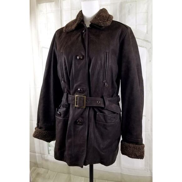 Vintage MITICI ANNI Italy Women’s Size S Flying Jacket Brown Thick Leather - Picture 4 of 12